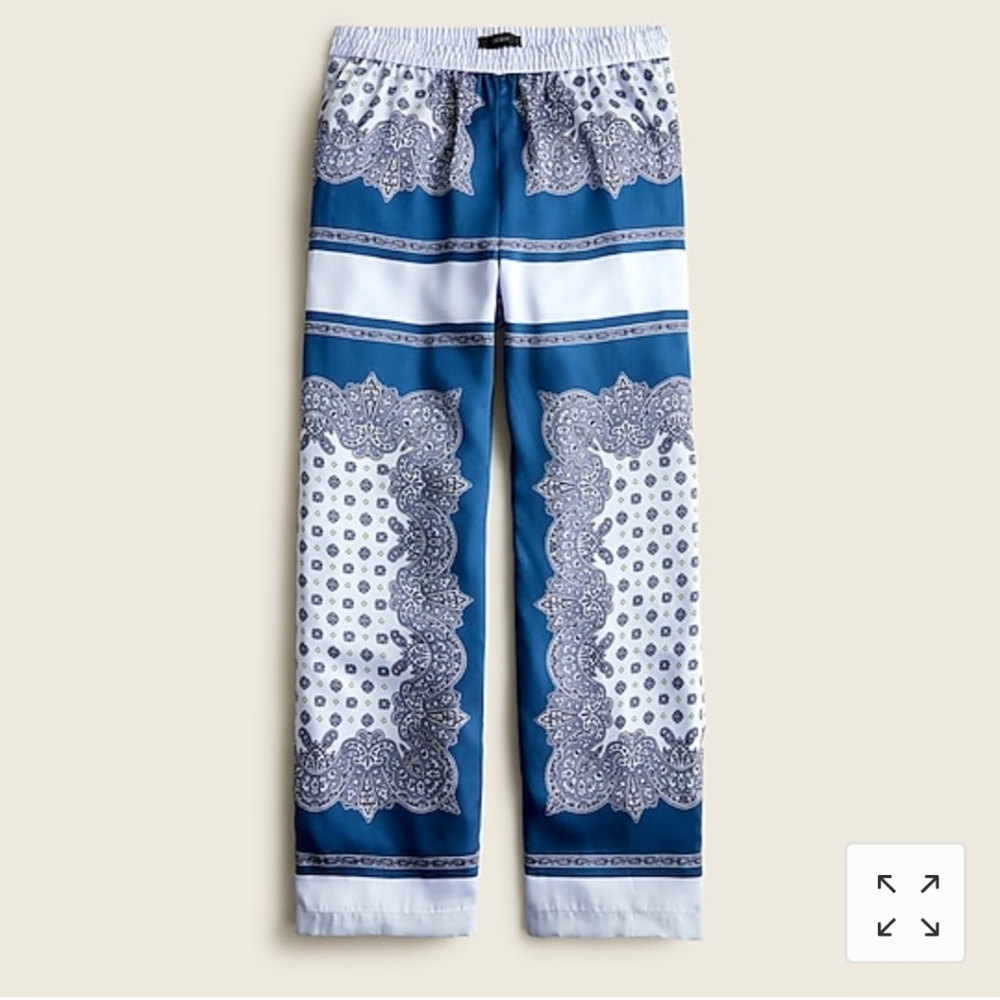 J. Crew Scarf Border Print Pull-on Pants